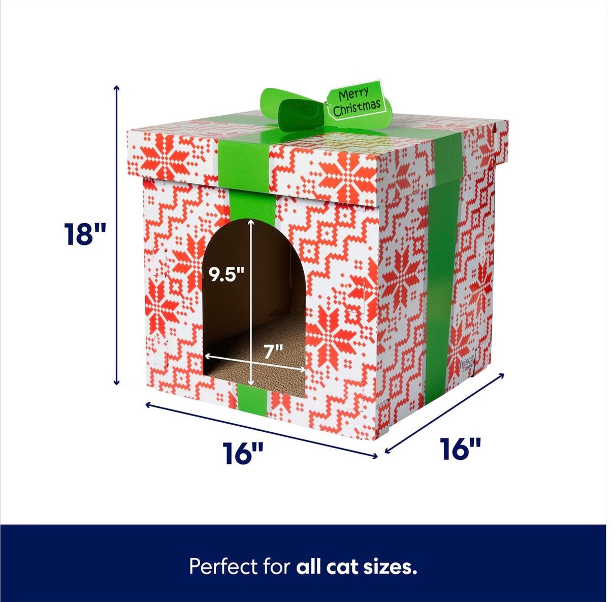 Holiday Gift Box Cardboard Cat House
