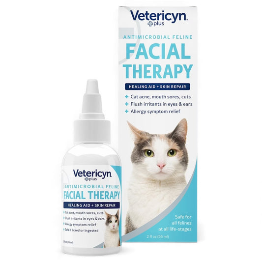 Vetericyn Plus Antimicrobial feline Facial Therapy| Ayuda a la cicatrización y reparación de la piel, Acne