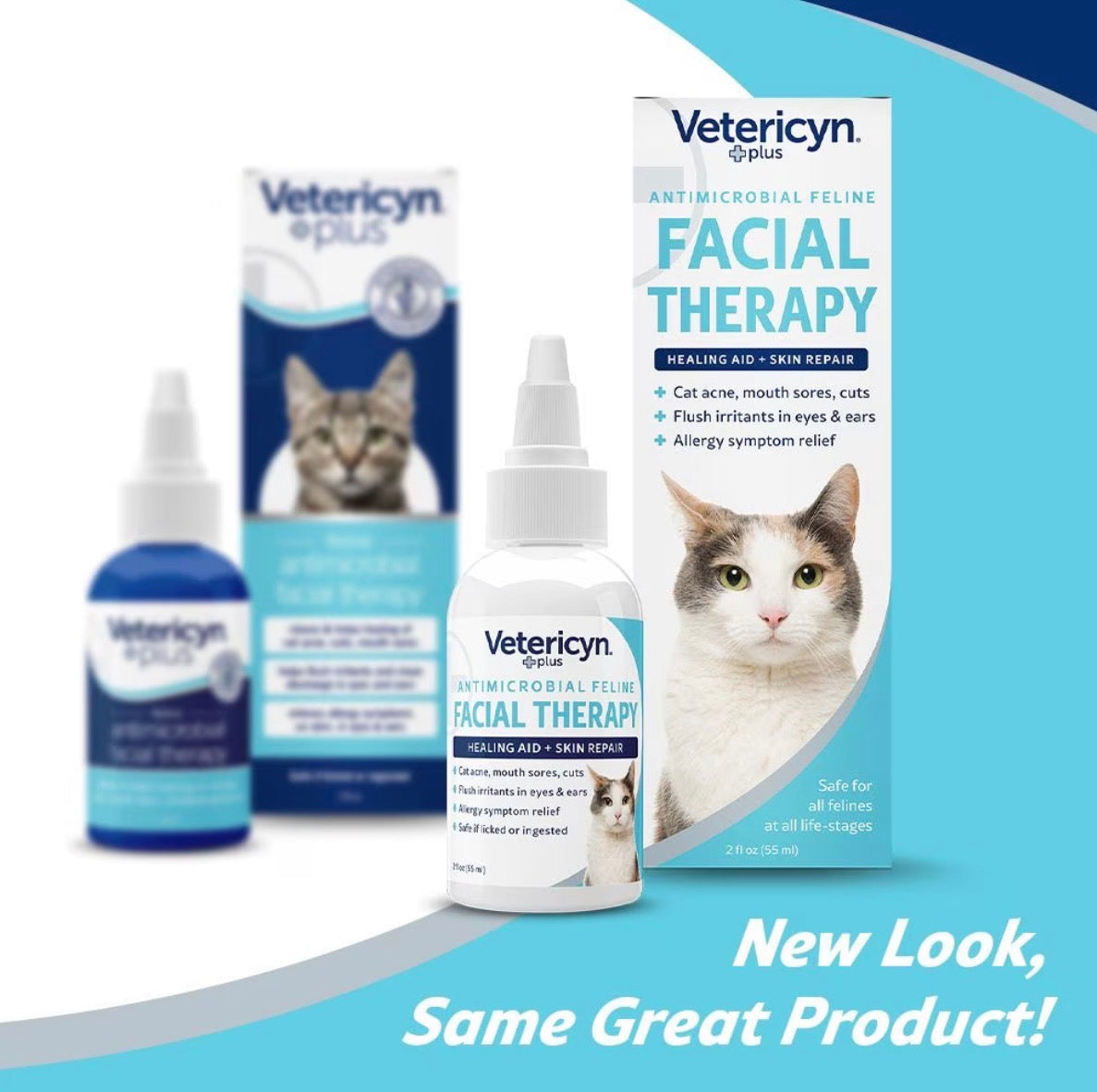 Vetericyn Plus Antimicrobial feline Facial Therapy| Ayuda a la cicatrización y reparación de la piel, Acne