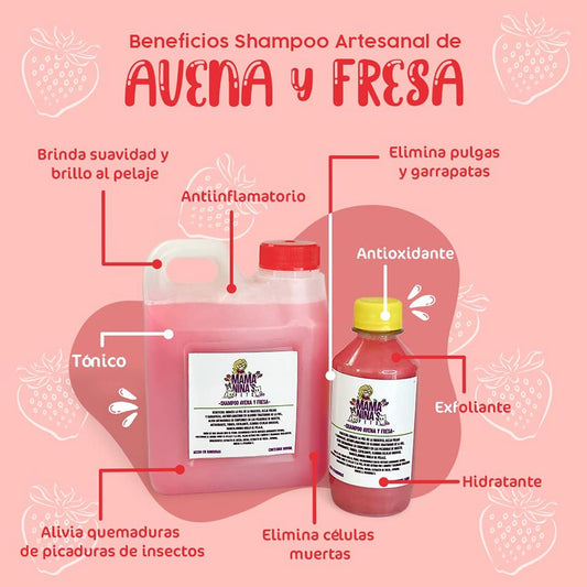 Shampoo artesanal mamaninas Avena y fresa