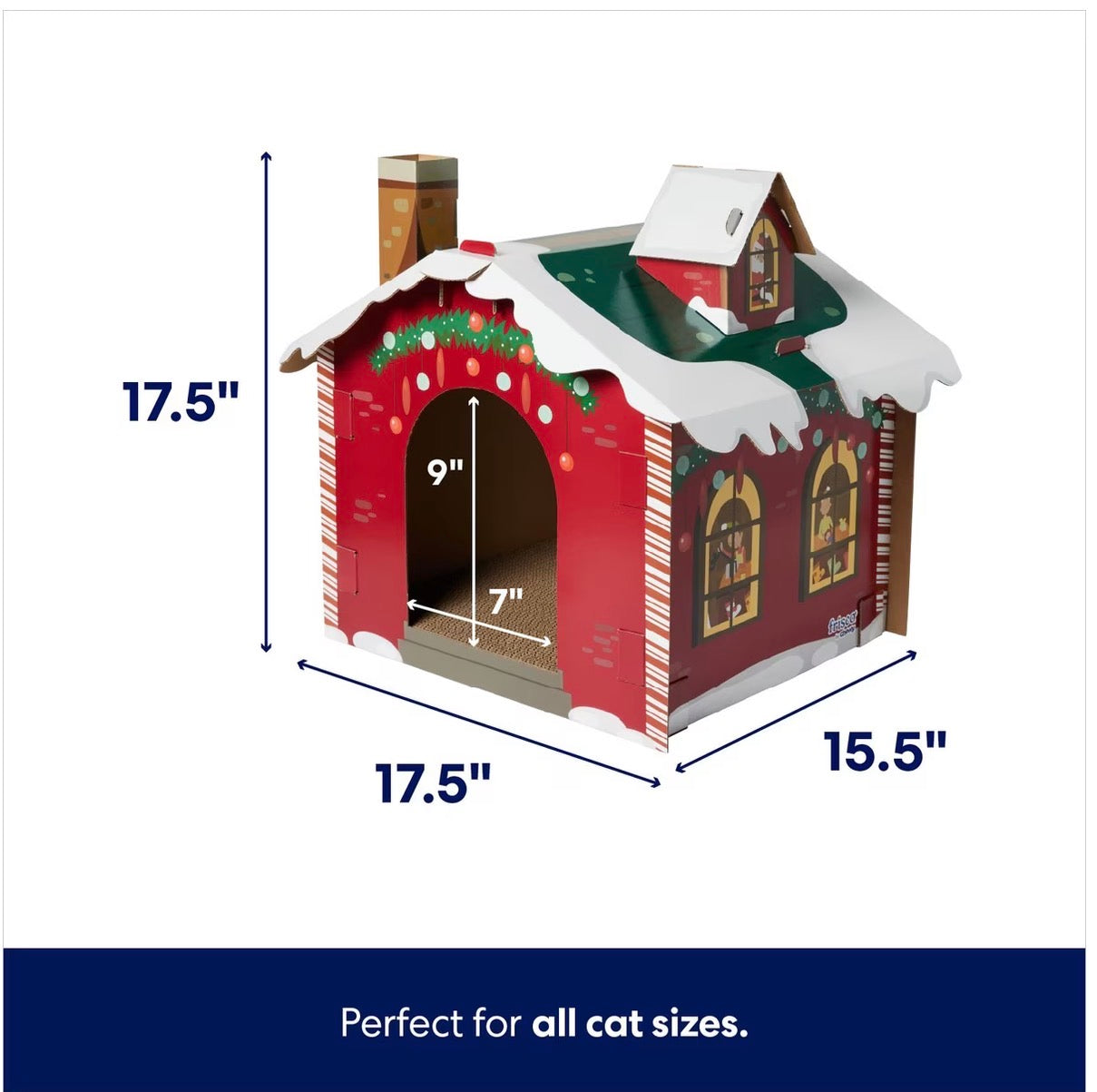 Holiday Santa's Workshop Cardboard Cat House