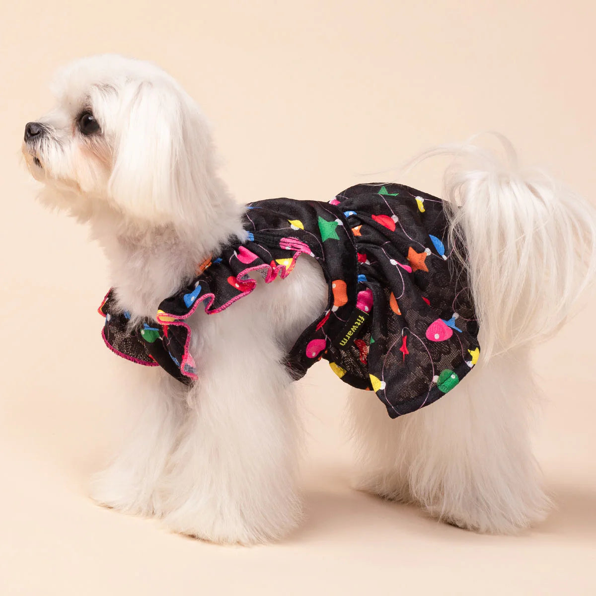 Christmas Light Ruffle Dog Dress