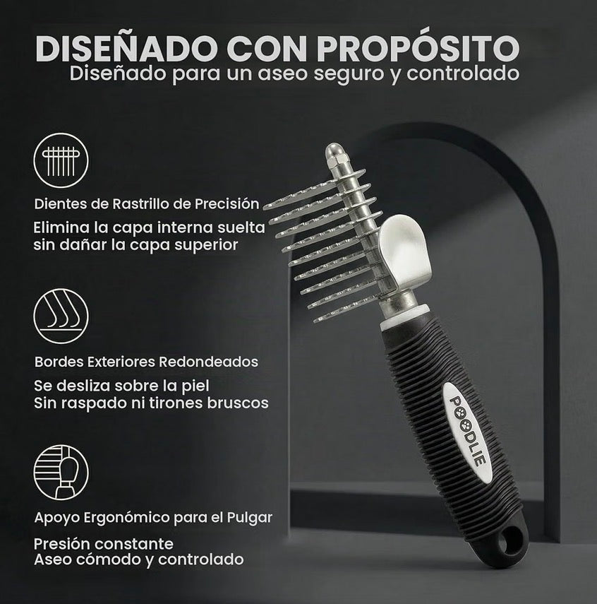 Peine Rastrillo Desenredante para Perros y Gatos - Cuchillas de Seguridad de Acero Largas de 2.5"