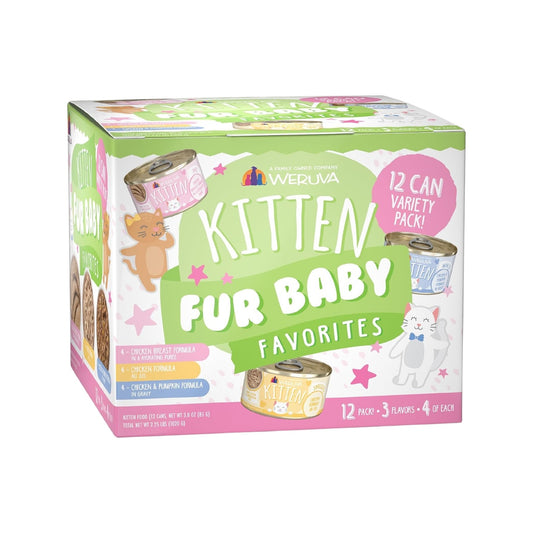 Weruva Kitten, Fur Baby Favorites Paquete variado, lata de 3 onzas (paquete de 12)