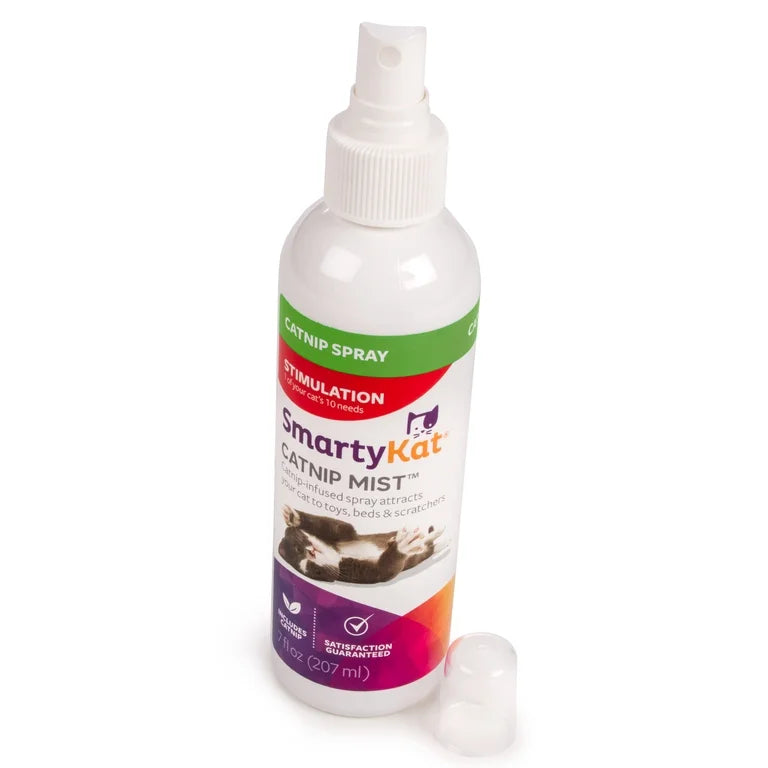 SmartyKat catnip Spray para gatos y gatitos, seguro para mascotas - 7 onzas líquidas