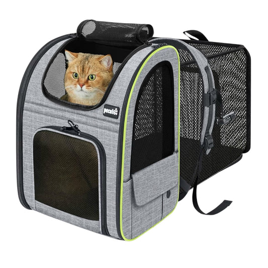 Mochila para mascotas, extensible con malla transpirable para perros pequeños, gatos