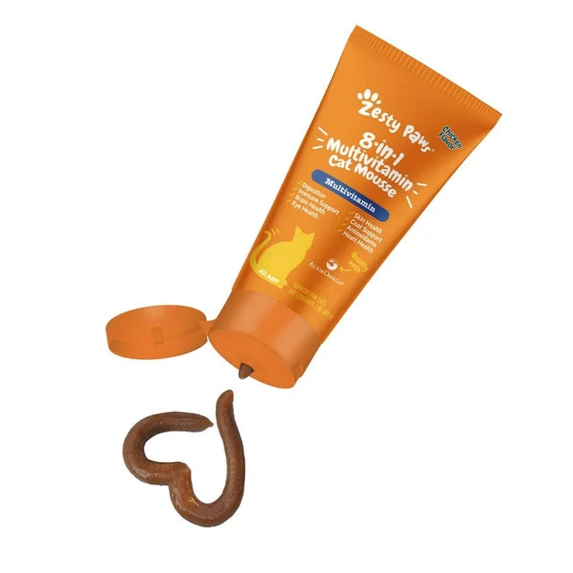 Zesty Paws 8-in-1 Multivitamin Cat Mousse, 3oz Tube