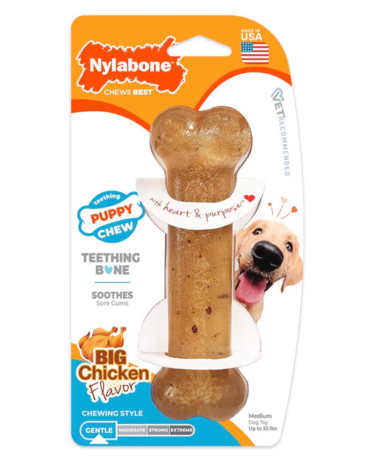 Nylabone - Hueso masticable para cachorros, tamaño mediano