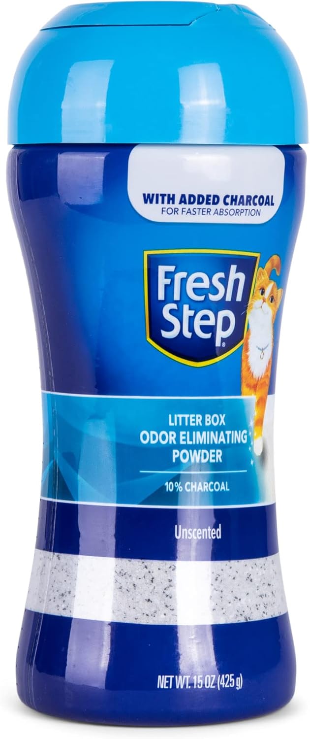 Fresh Step en polvo eliminador de olores de carbón para caja de arena gato 15 onzas sin perfume