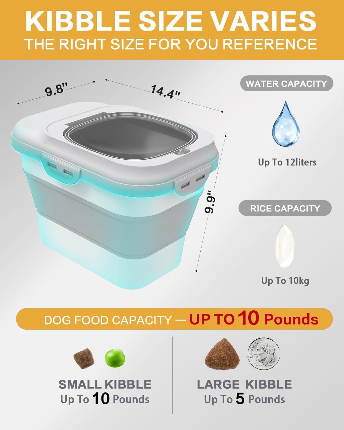 Contenedor de almacenamiento de comida para perro o gato