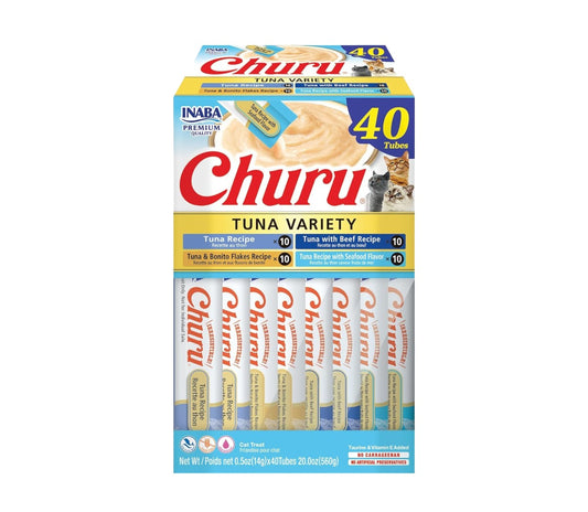 Inaba Churu Bocadillos para gatos 40 tubos, cajas con variedad