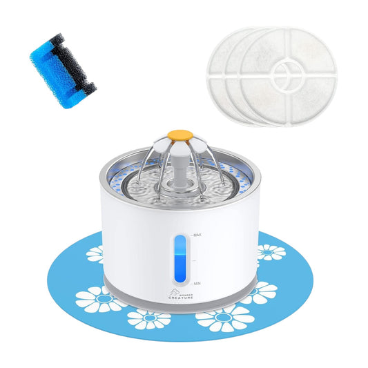 Fuente de agua de acero inoxidable para gatos y perros