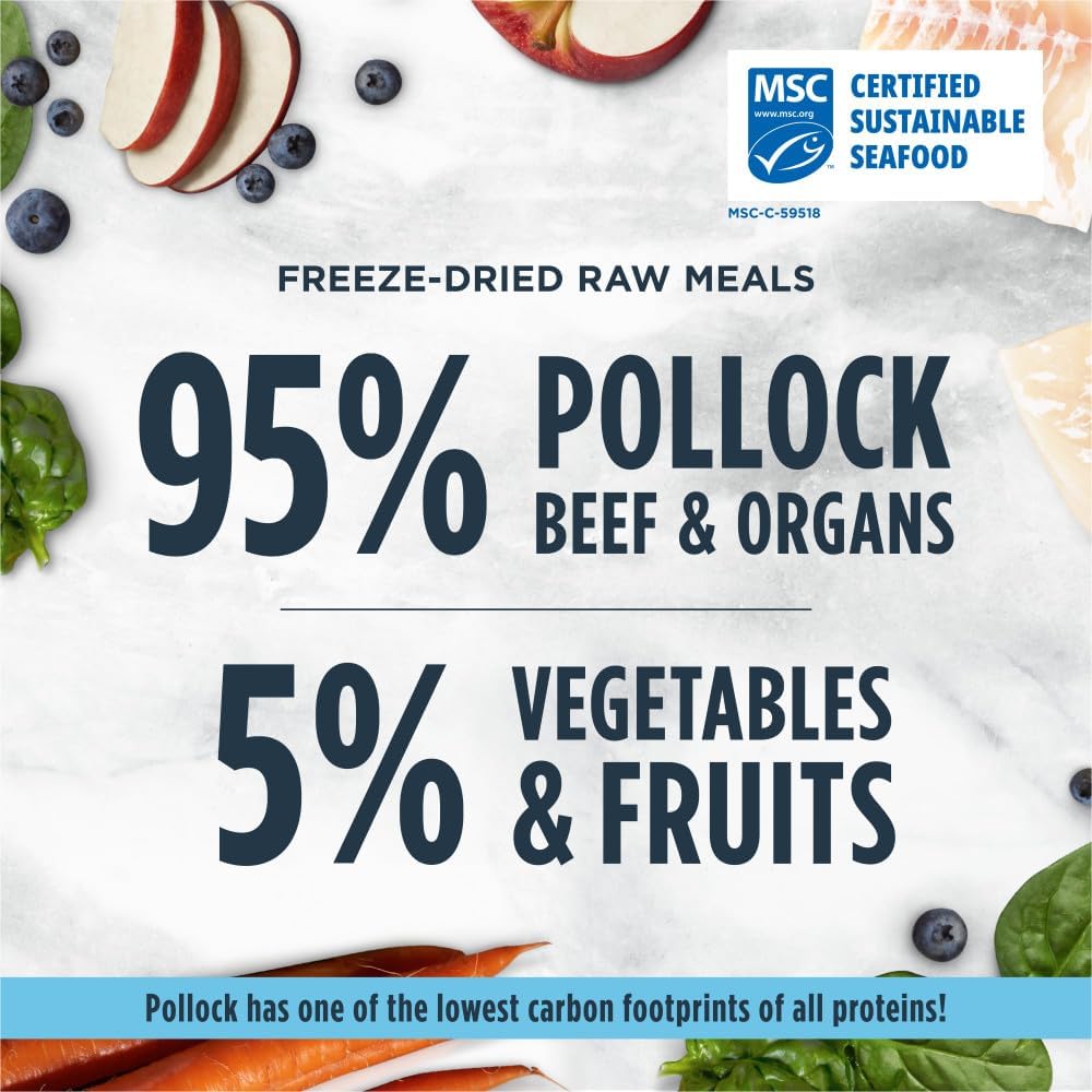 Instinct Raw Meals Alimento liofilizado para gatos Pollock, bolsa de 9 onzas