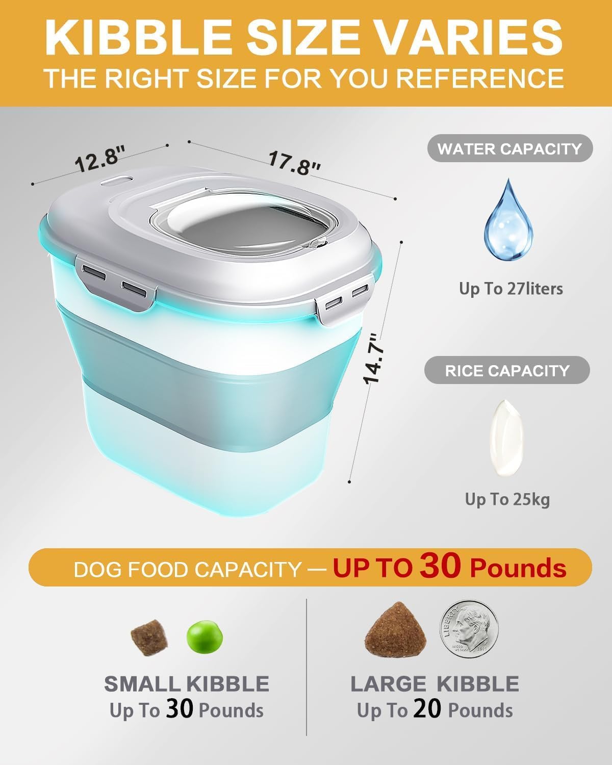 Contenedor de almacenamiento de comida para perro y gato