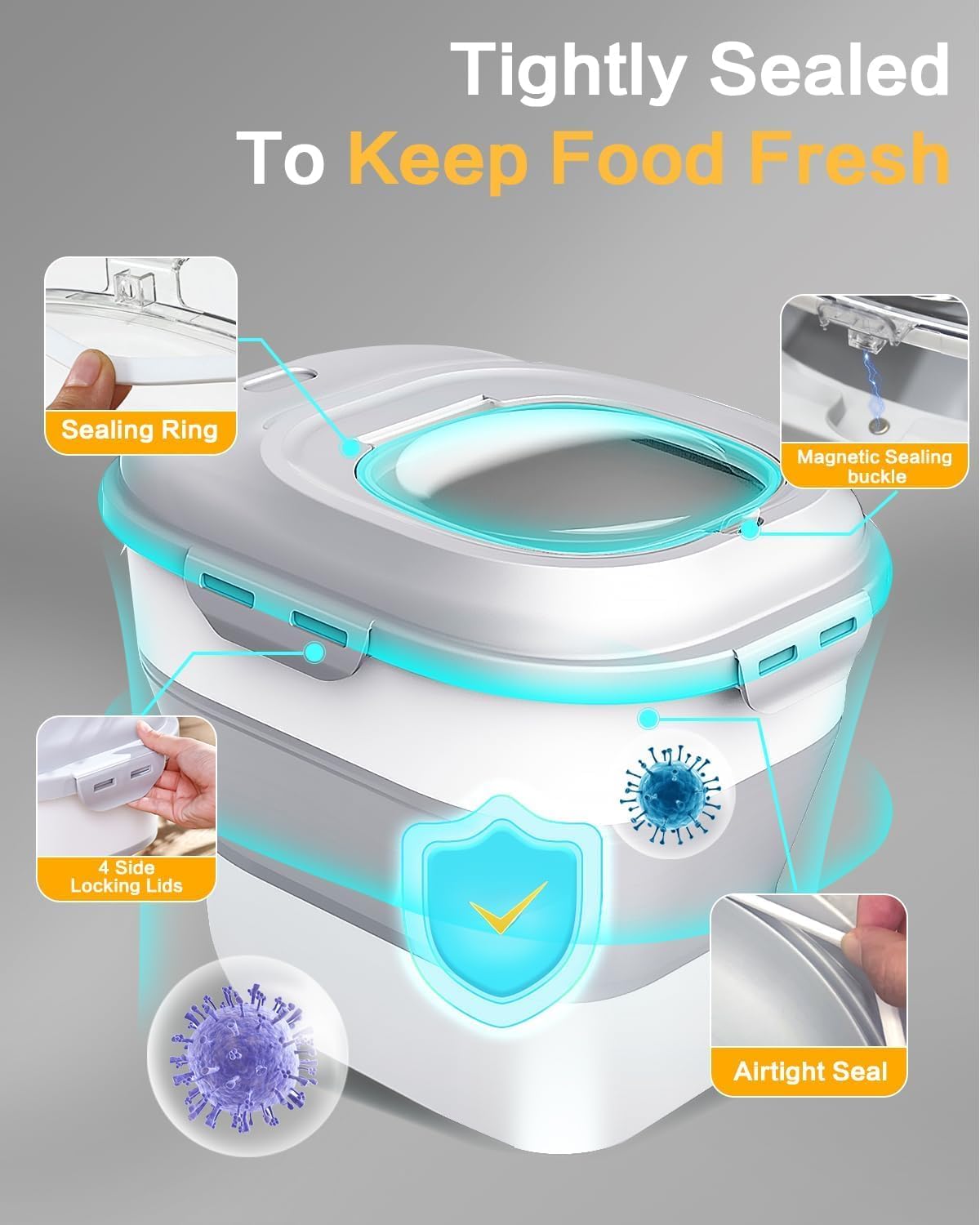 Contenedor de almacenamiento de comida para perro y gato