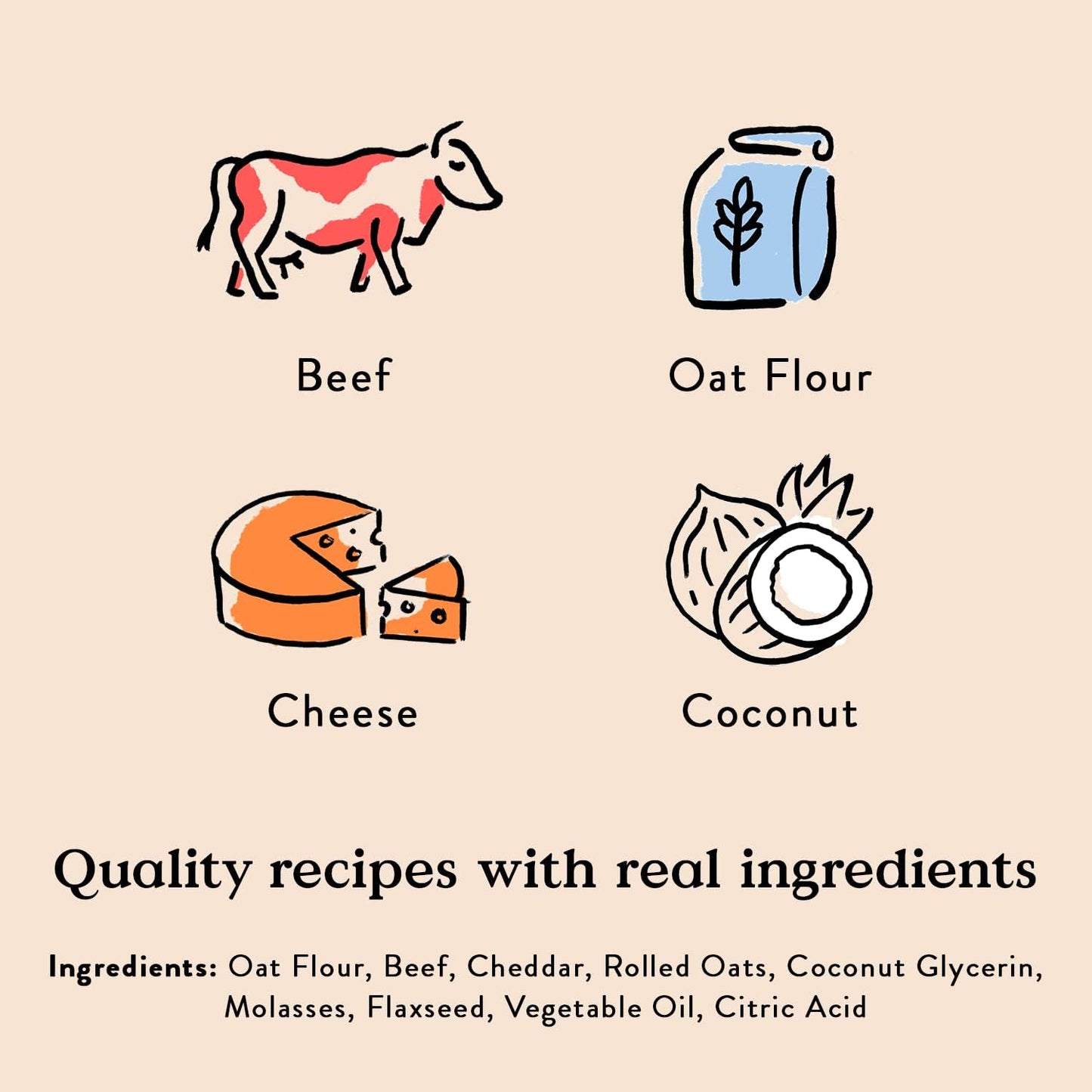 Bocce's Bakery Horno Baked Say Moo Golosinas para perros
