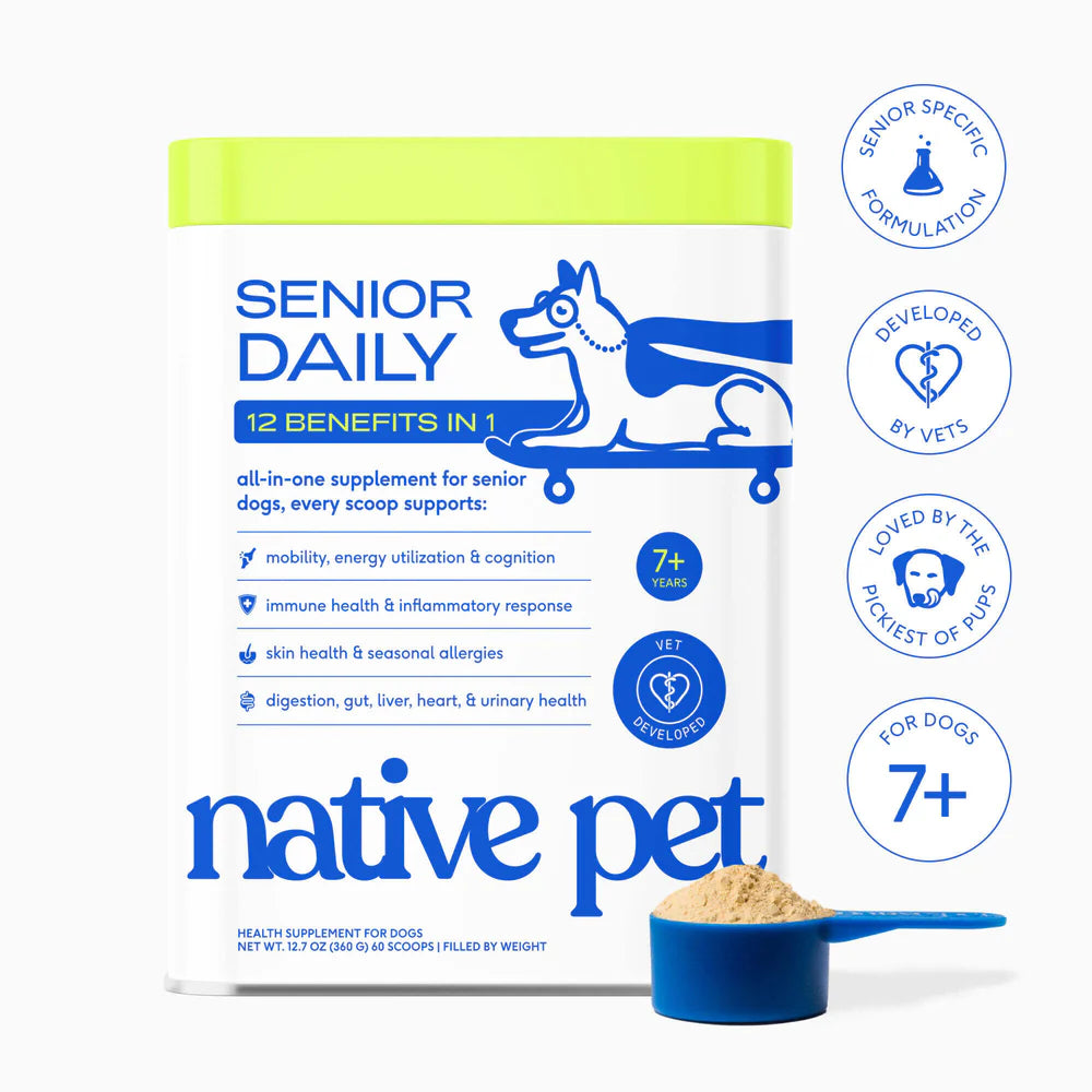 Native Pet Senior Daily - Vitaminas y suplementos diarios para perros mayores