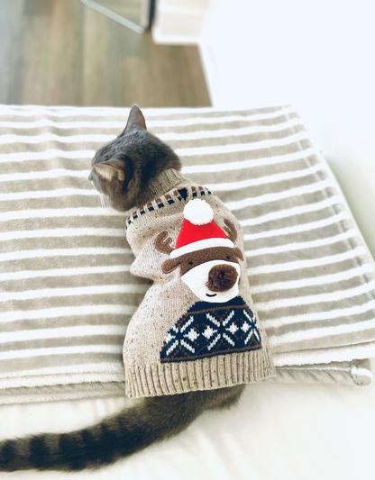 Smiling Reindeer Dog & Cat Sweater