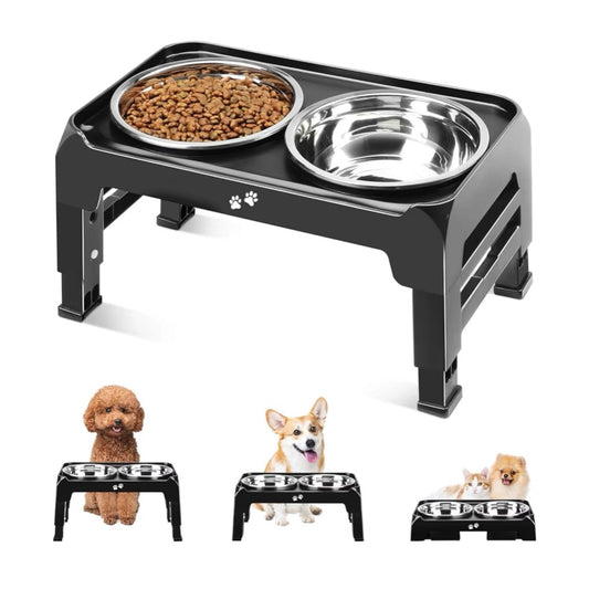 Comedero elevado para perros pequeños, 6 pulgadas plato