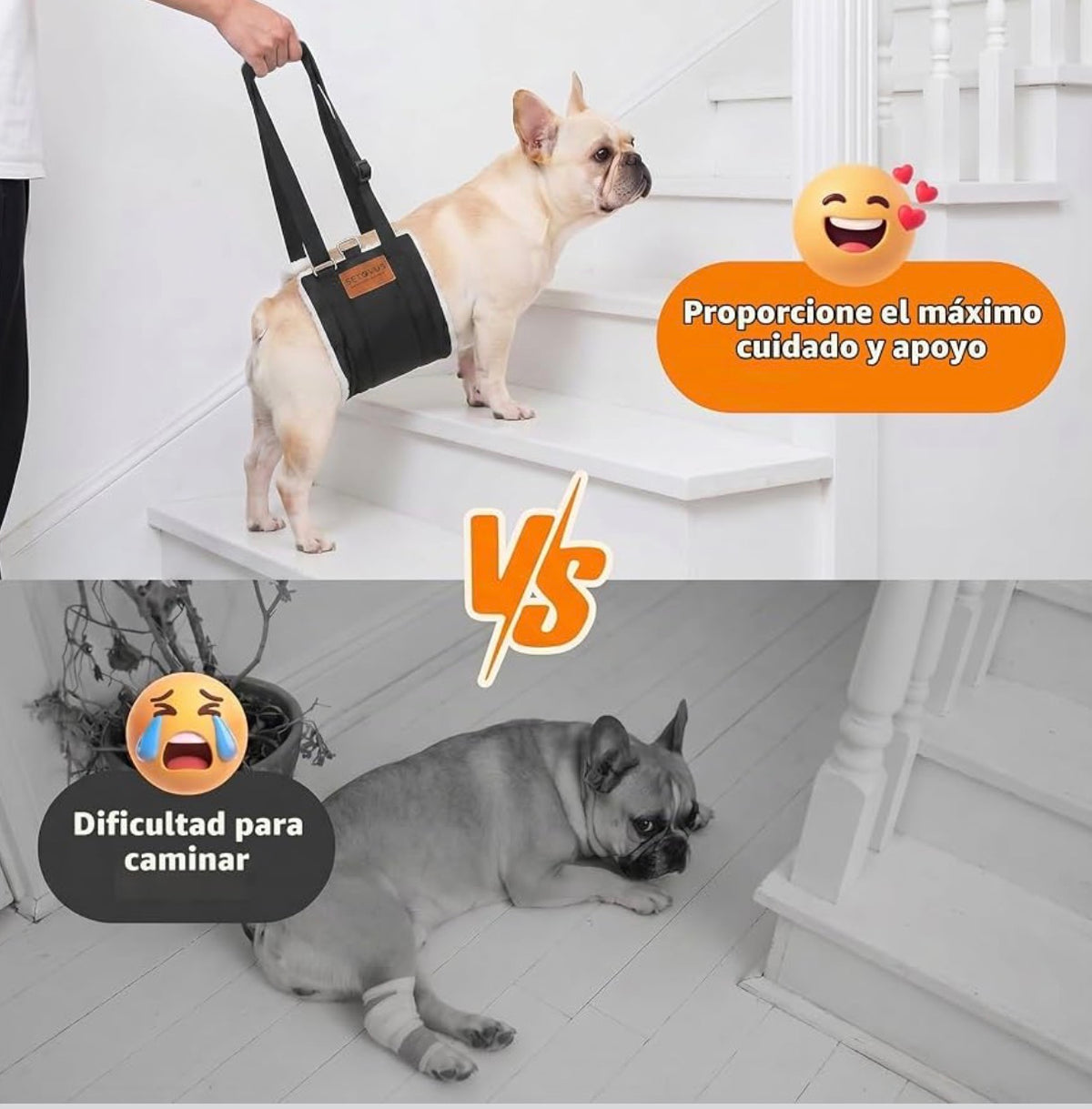 Arnés de elevación ajustable para perros, soporte de pierna trasera
