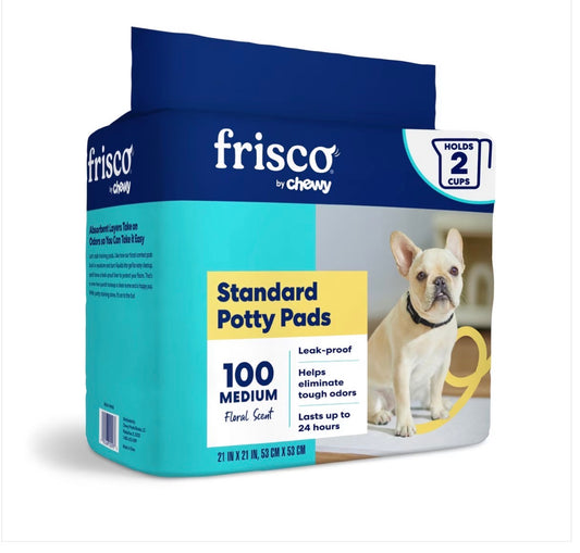 Medium Dog Training & Potty Pads, 21 x 21-in, Floral Scented, 100 count