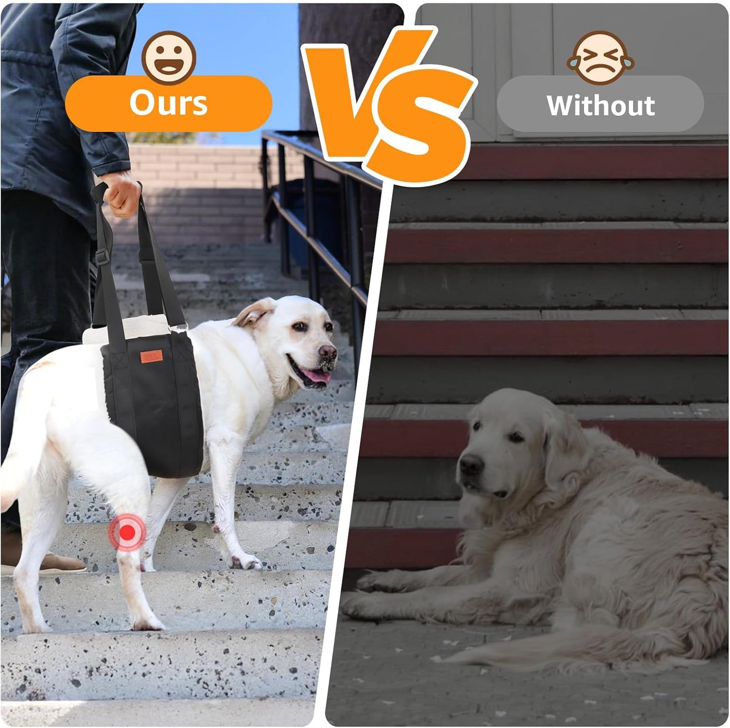 Arnés de elevación ajustable para perros, soporte de pierna trasera