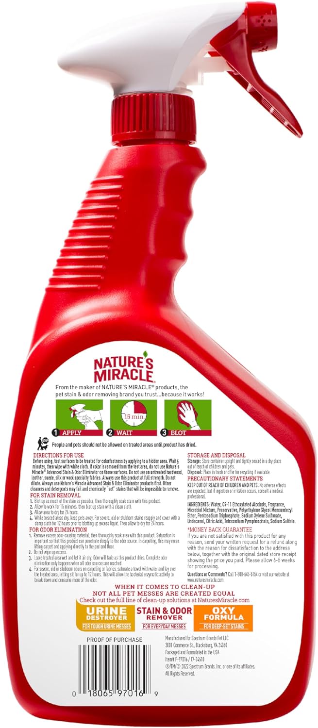 Spray Eliminador de olores y manchas avanzado de Nature's Miracle