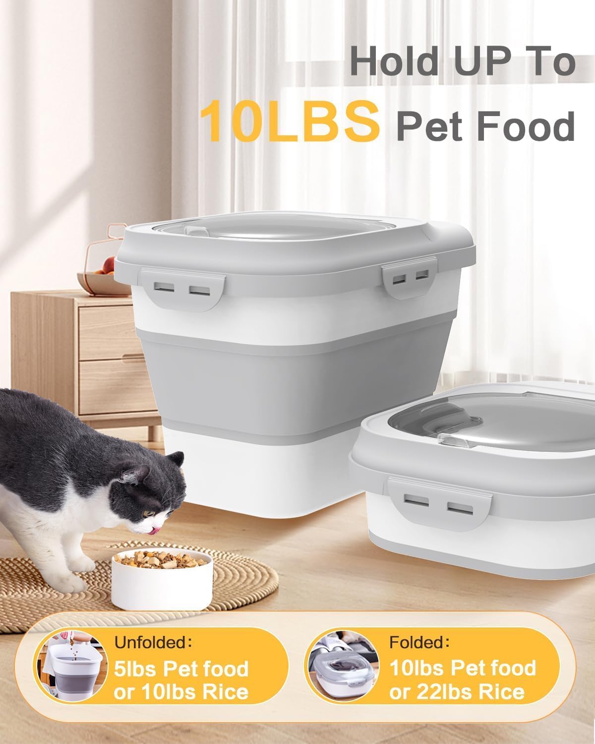 Contenedor de almacenamiento de comida para perro o gato