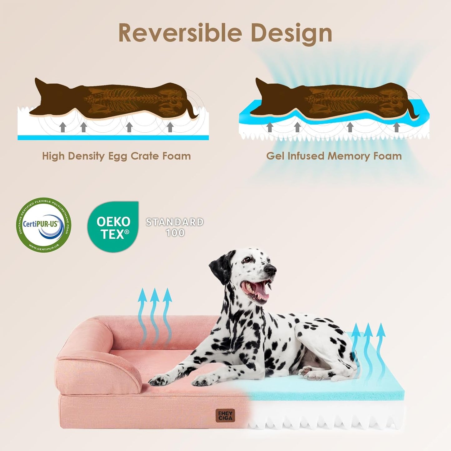 Cama ortopédica para perro grande, funda extraíble lavable