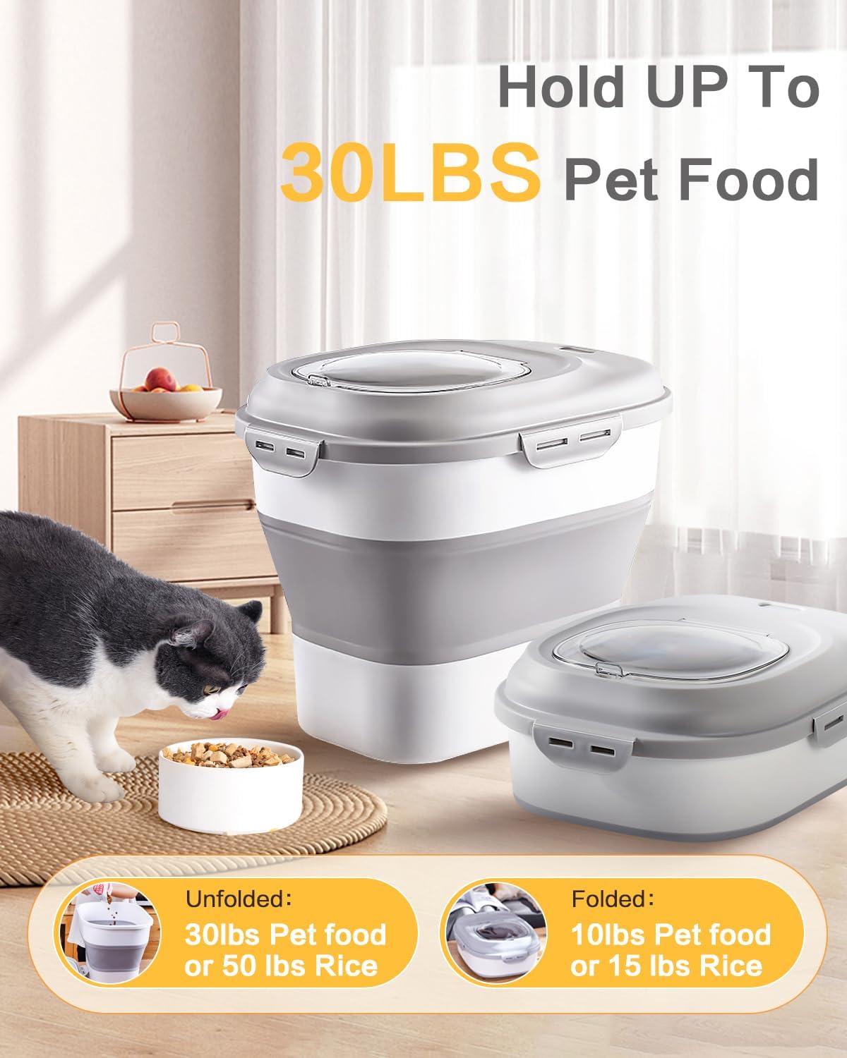Contenedor de almacenamiento de comida para perro y gato
