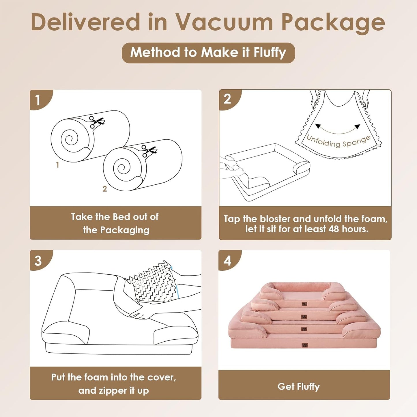 Cama ortopédica para perro grande, funda extraíble lavable
