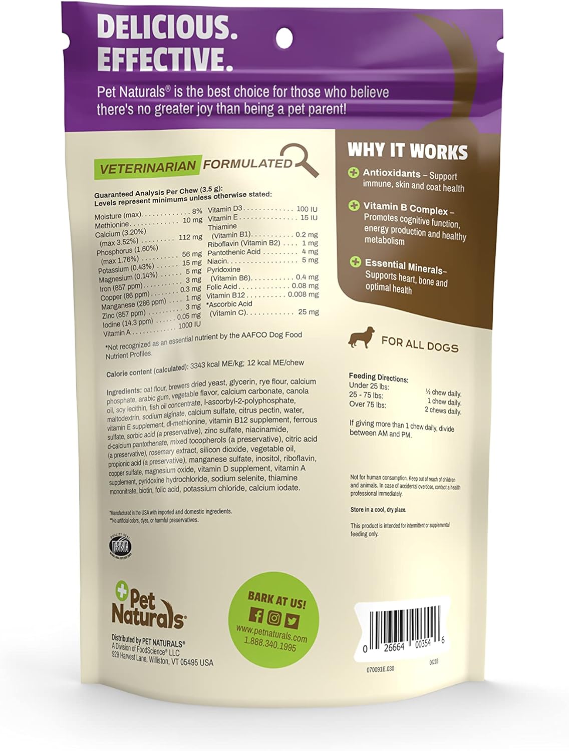 Pet Naturals Multivitamínico diario para perros, sabor vegetal