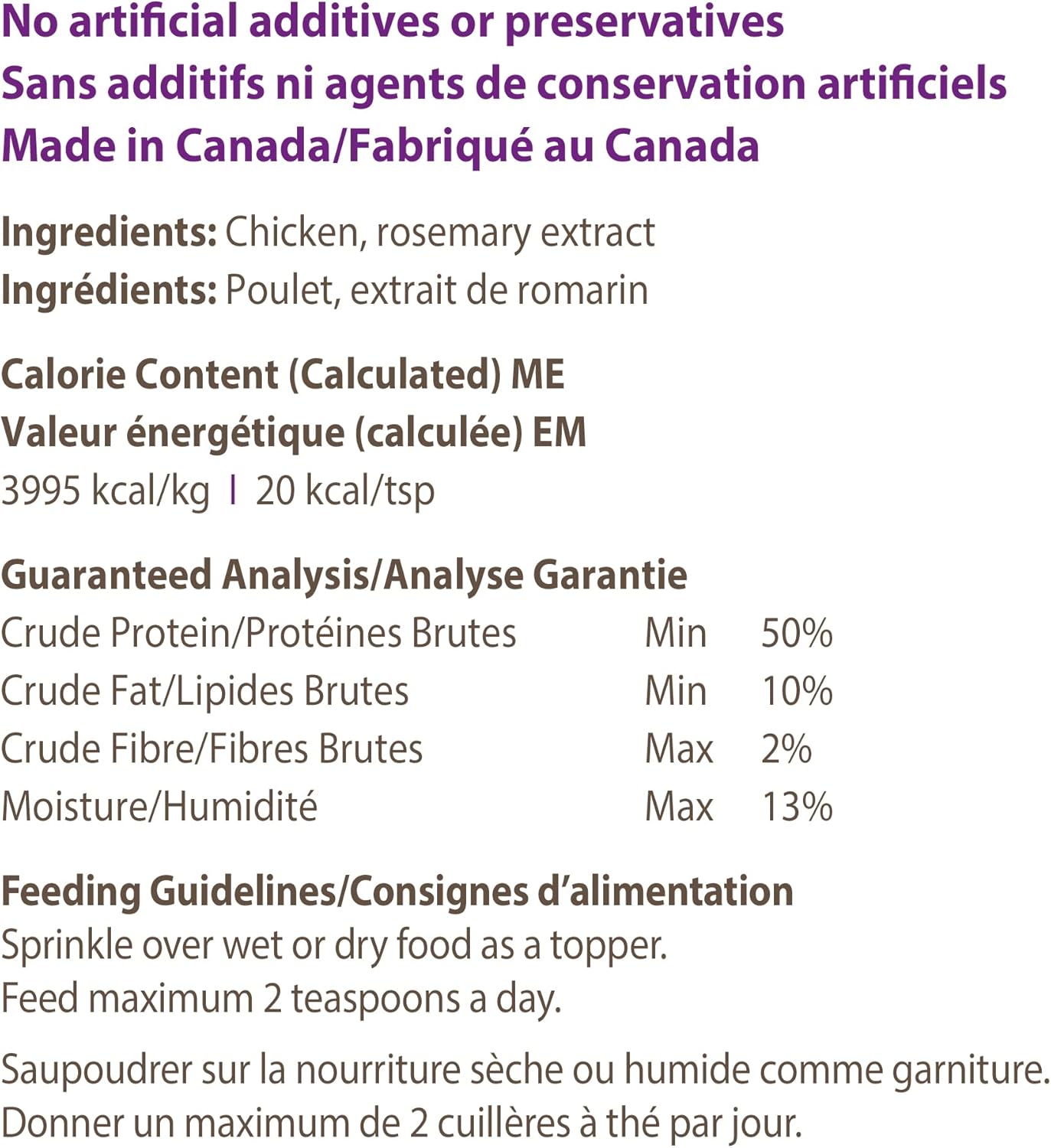 Caledon Farms Pollo Sprinkles - Decoración de comida para perros, 4.23 oz
