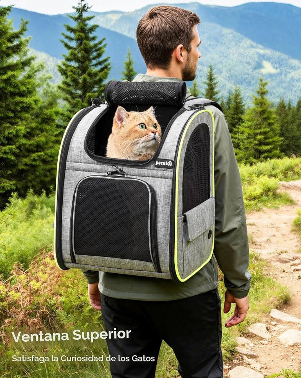 Mochila para mascotas, extensible con malla transpirable para perros pequeños, gatos