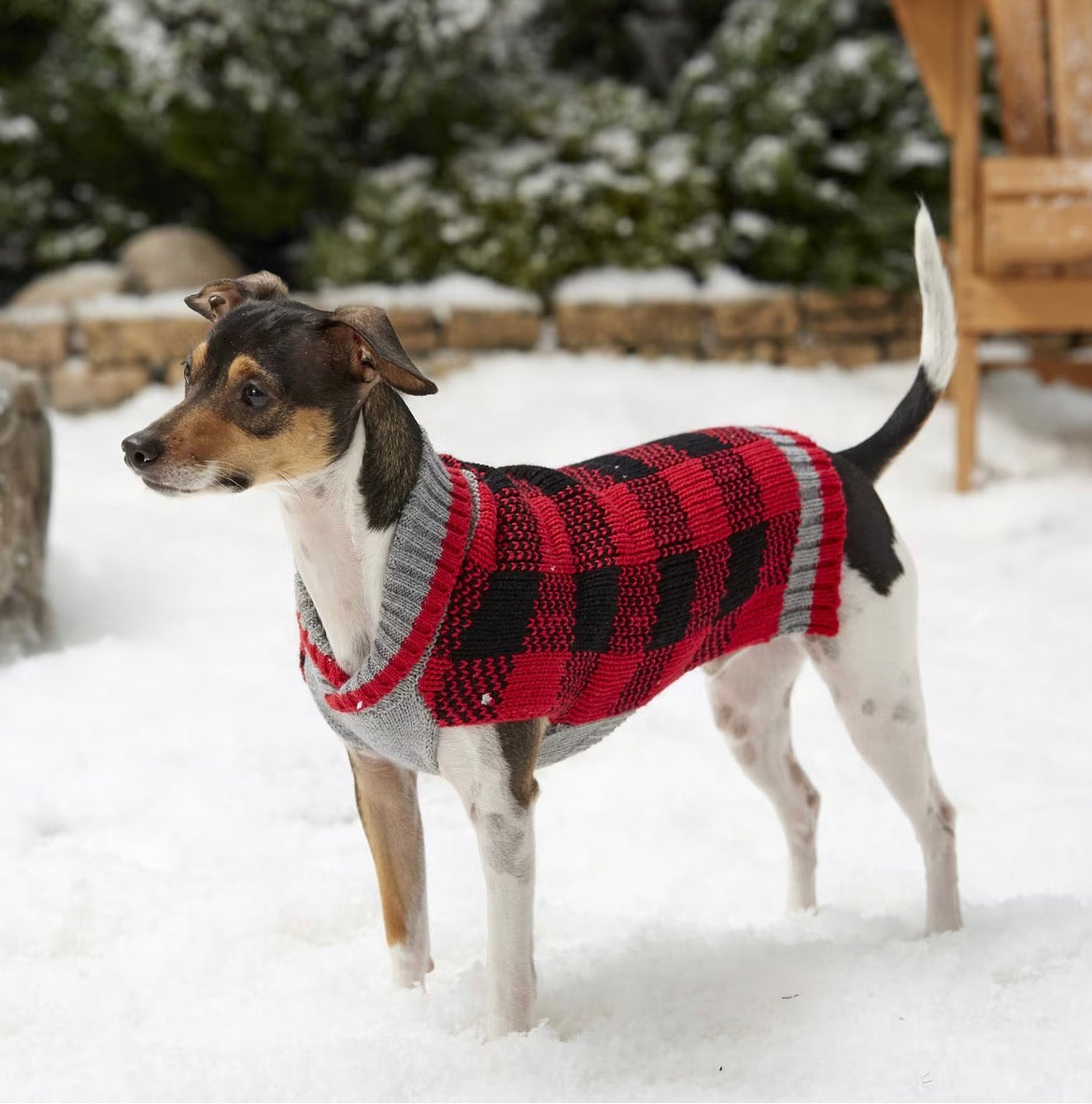 Buffalo Plaid Dog Sweater, Red, XX-Large