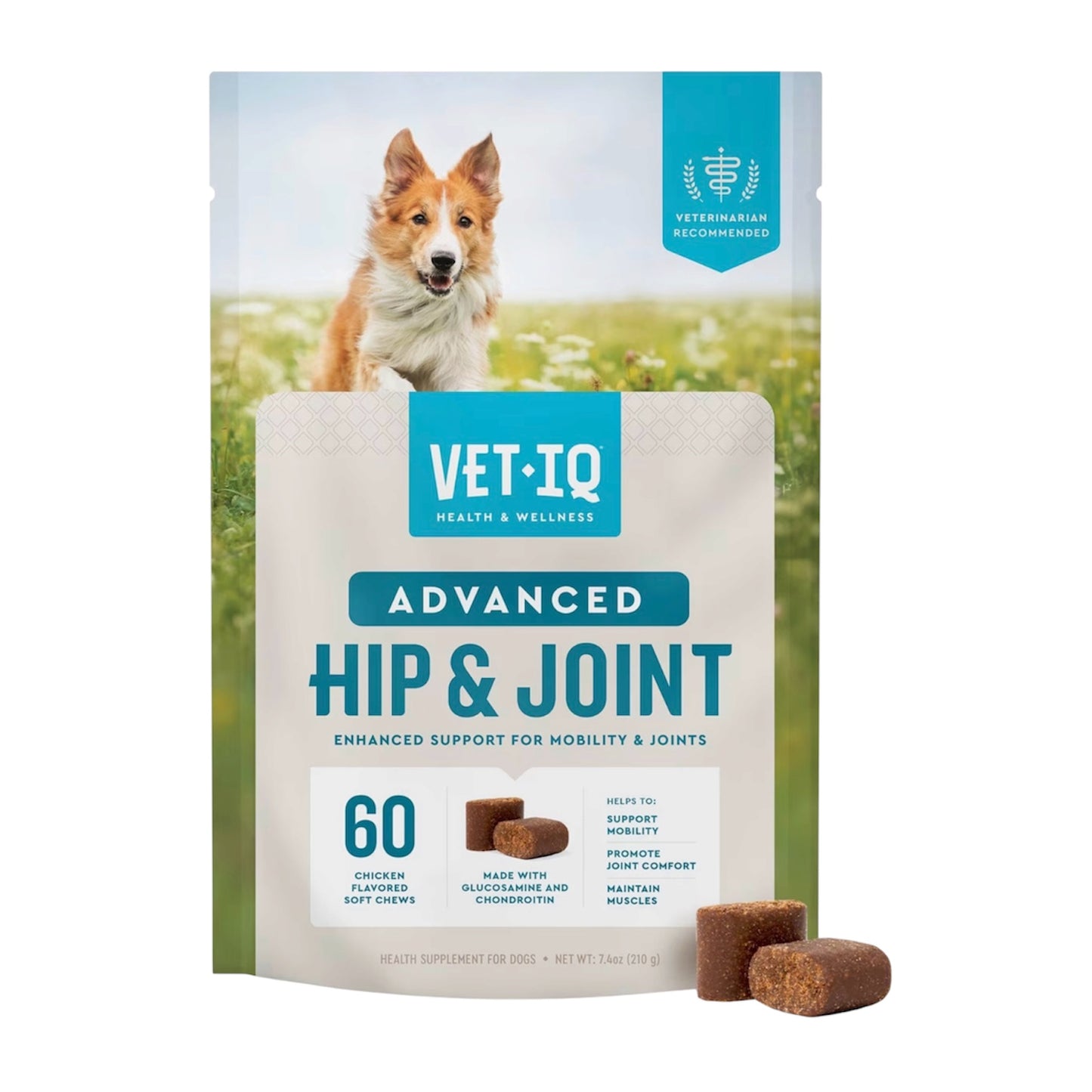 VetIQ Advanced Hip & Joint Chicken Flavored Soft Chews Dog Supplement, 60 masticables