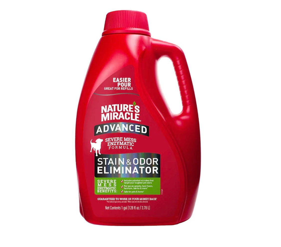 Nature's Miracle Enzymatic Formula Advanced Dog Stain & Odor Eliminator, 1 galón