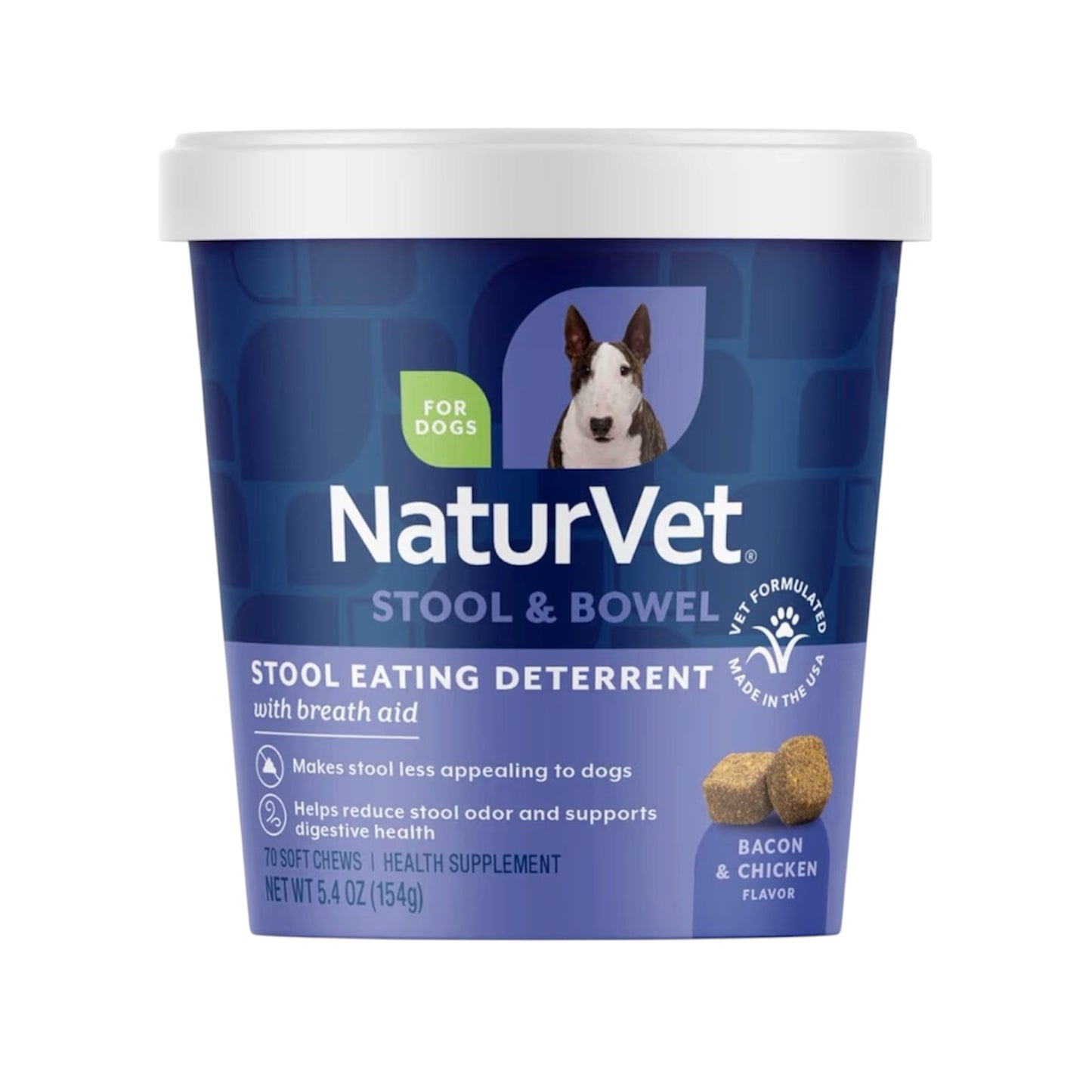 NaturVet – Disuasorio de Coprofagia y Ayuda para la Respiración – Evita que los Perros Consuman Heces - 70 masticables