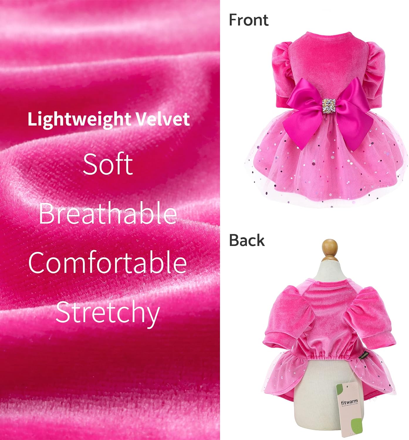 Fitwarm Vestido de tul Fucsia elegante