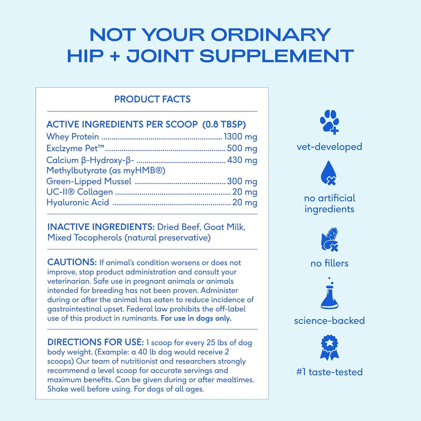 Native Pet Advanced Care - Hip and Joint Suplemento para cadera y articulaciones para perros