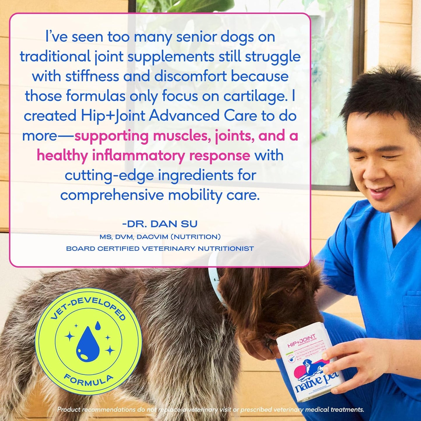 Native Pet Advanced Care - Hip and Joint Suplemento para cadera y articulaciones para perros