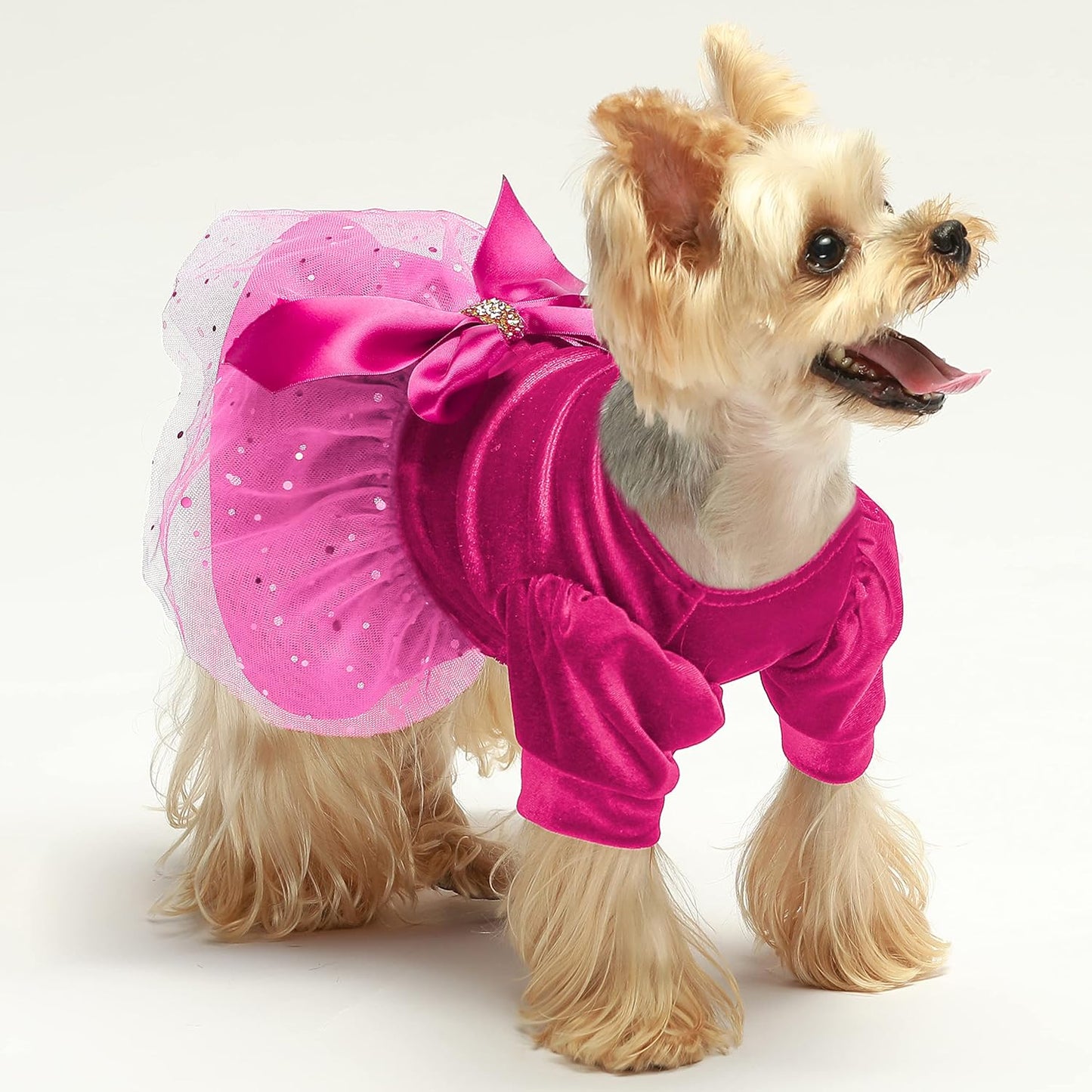 Fitwarm Vestido de tul Fucsia elegante