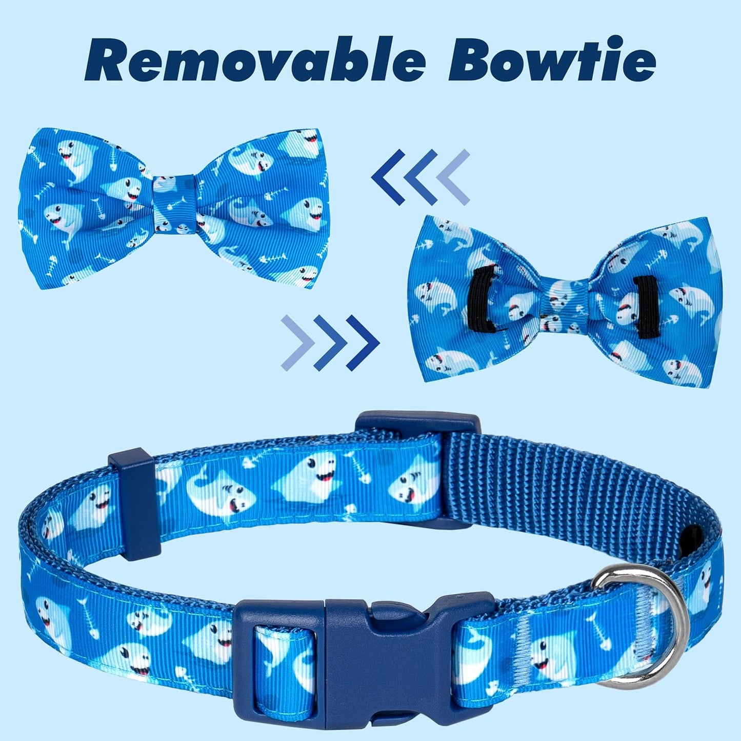 Collar de perro con moño, suave y cómodo, ajustable