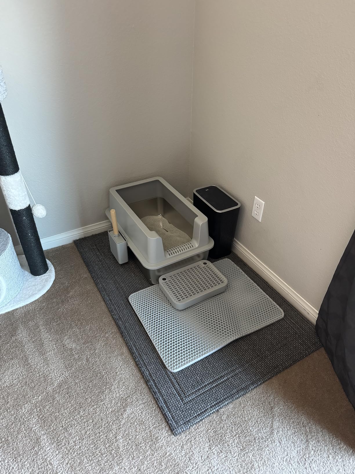 Caja de arena de acero inoxidable para gatos XL