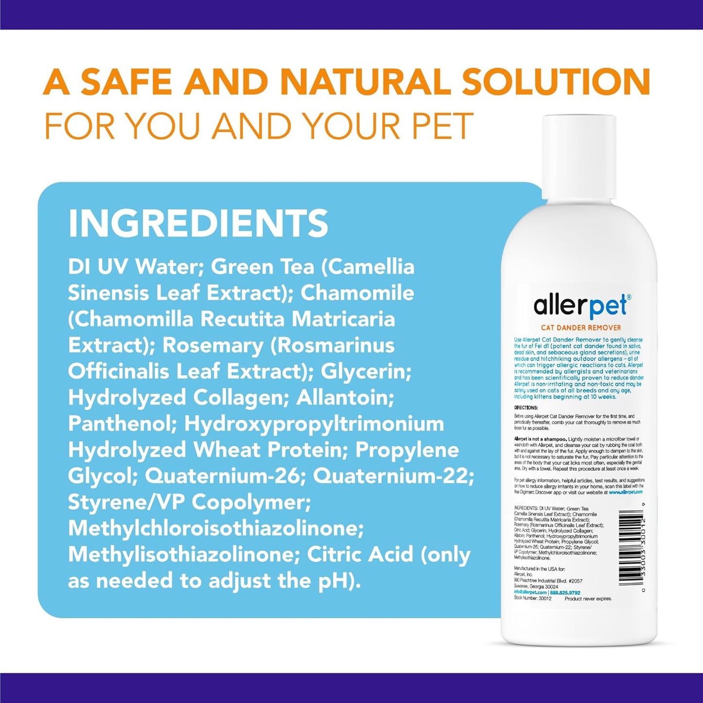Removedor de caspa de gato de Allerpet, 12 oz