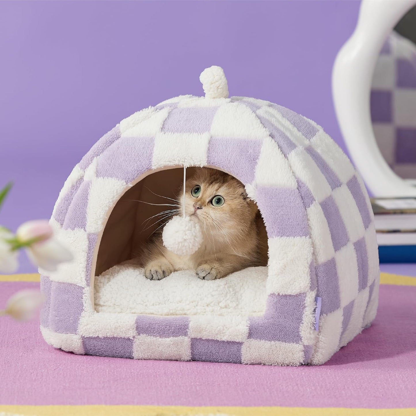 Lesure cama para gatos– Cama tipo cueva 2 en 1