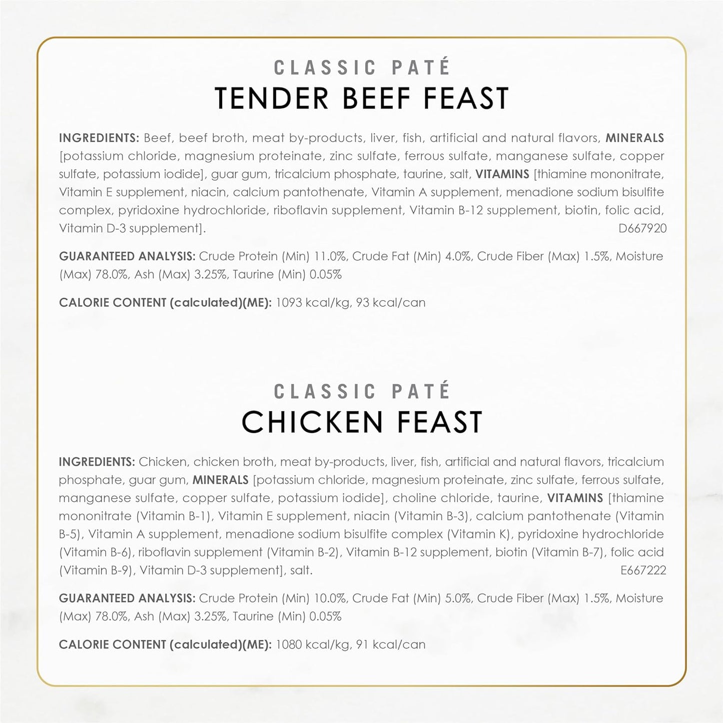 Purina Fancy Feast - Paté clásico de pollo y ternera, (24) latas