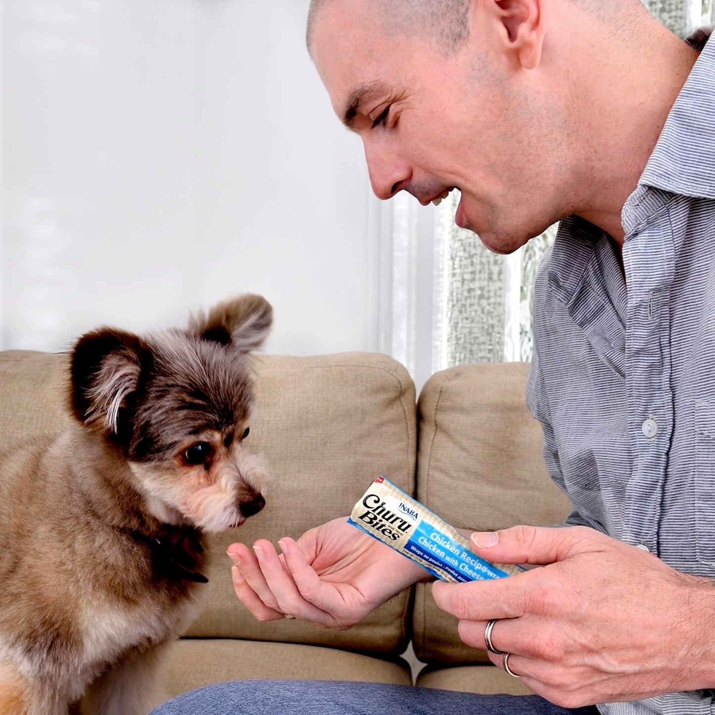 INABA Churu Bites - Golosinas para perros, suaves y masticables horneados envueltos de pollo