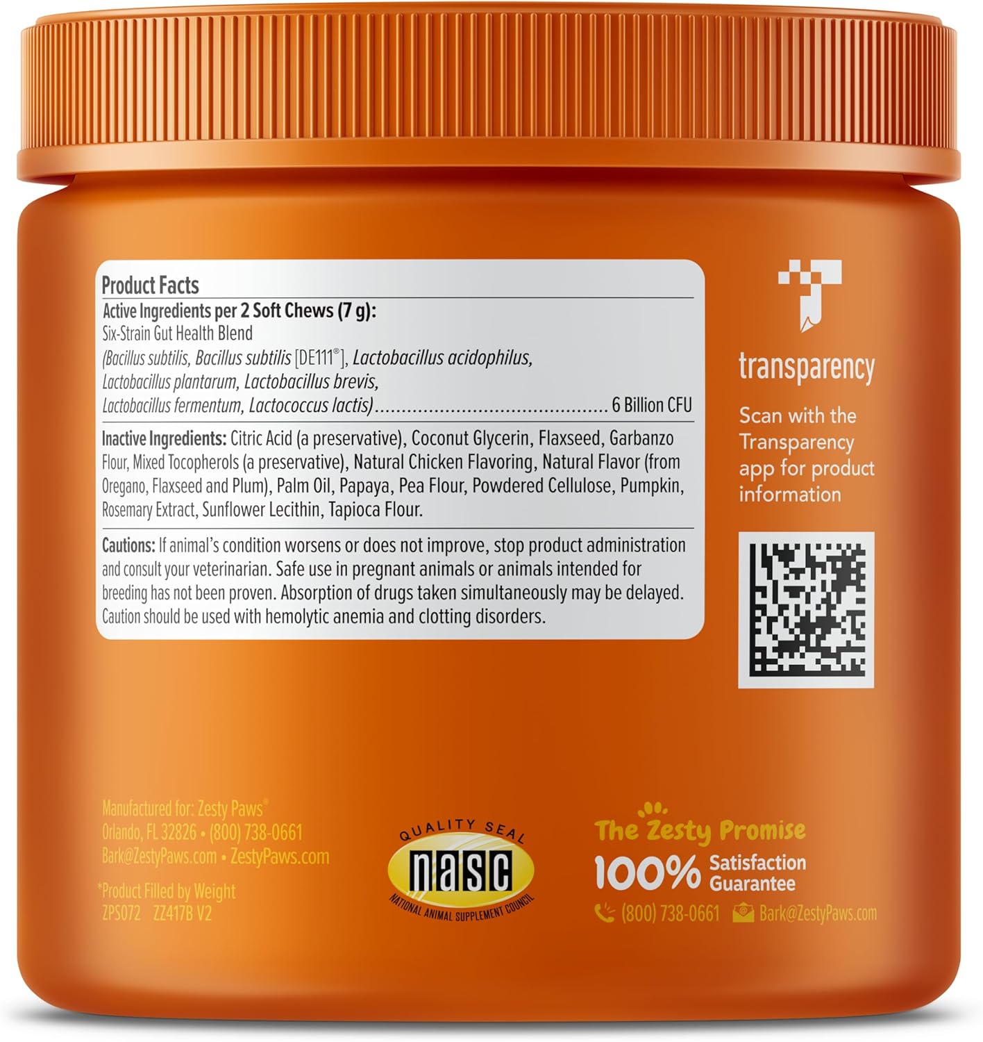Zesty Paws Probiótic bites para perros - Probióticos para la flora intestinal