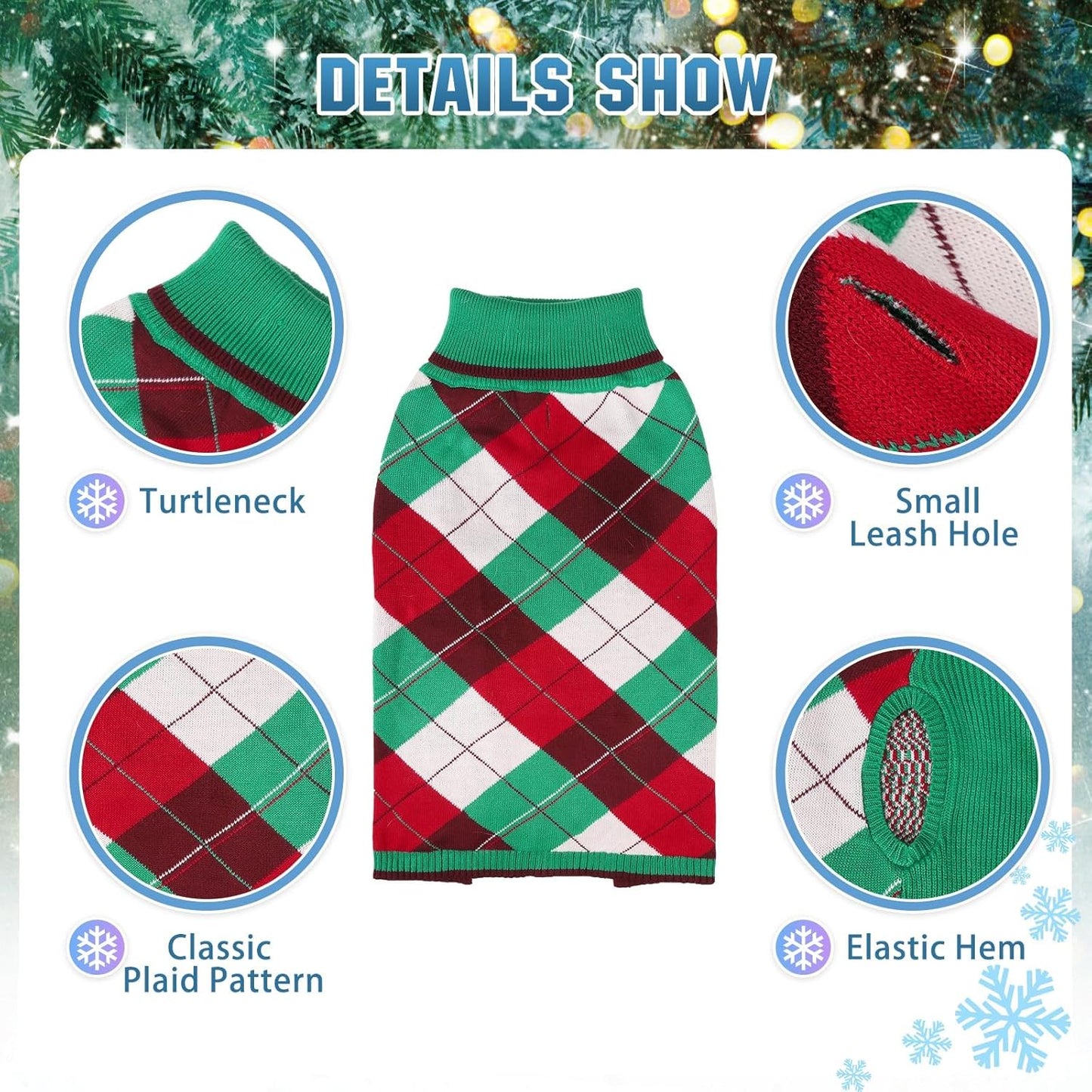 Sueter de cuadros para raza pequeña a mediana